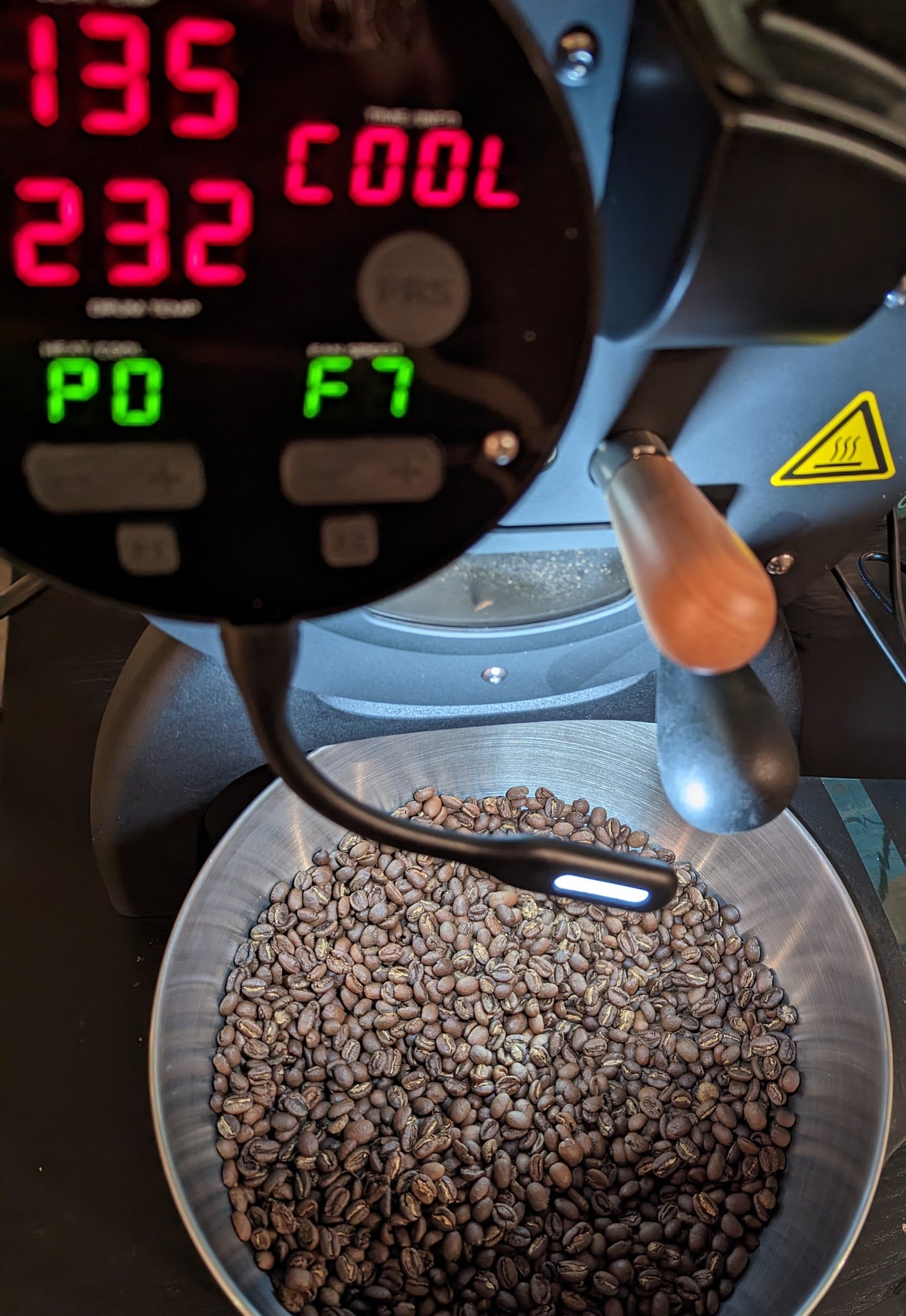coffee in cooling tray